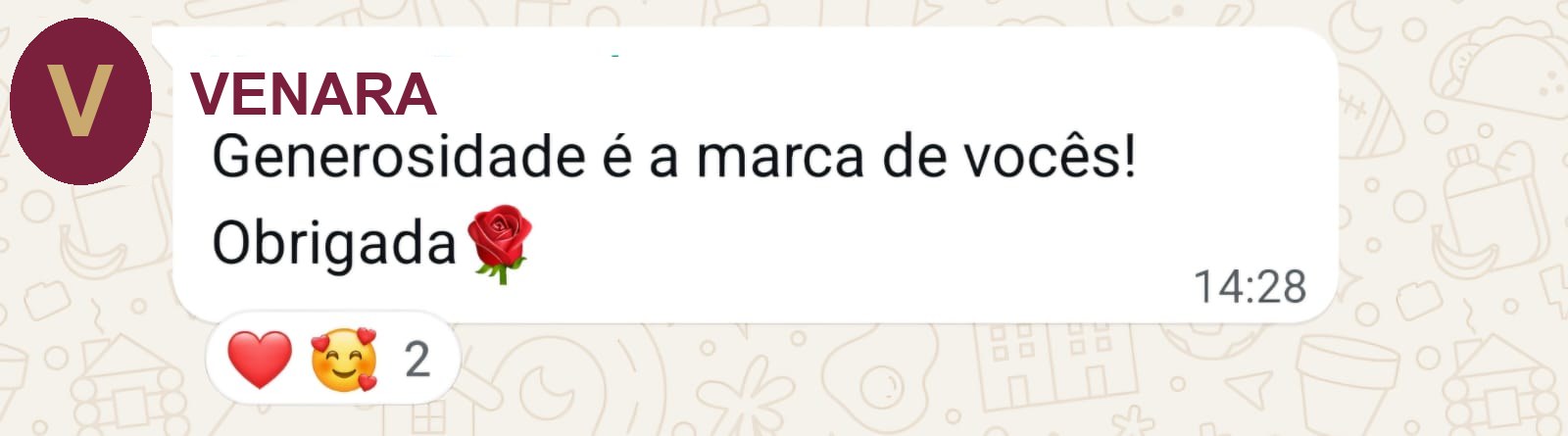 Depoimento de uma Venara sobre a generosidade da comunidade