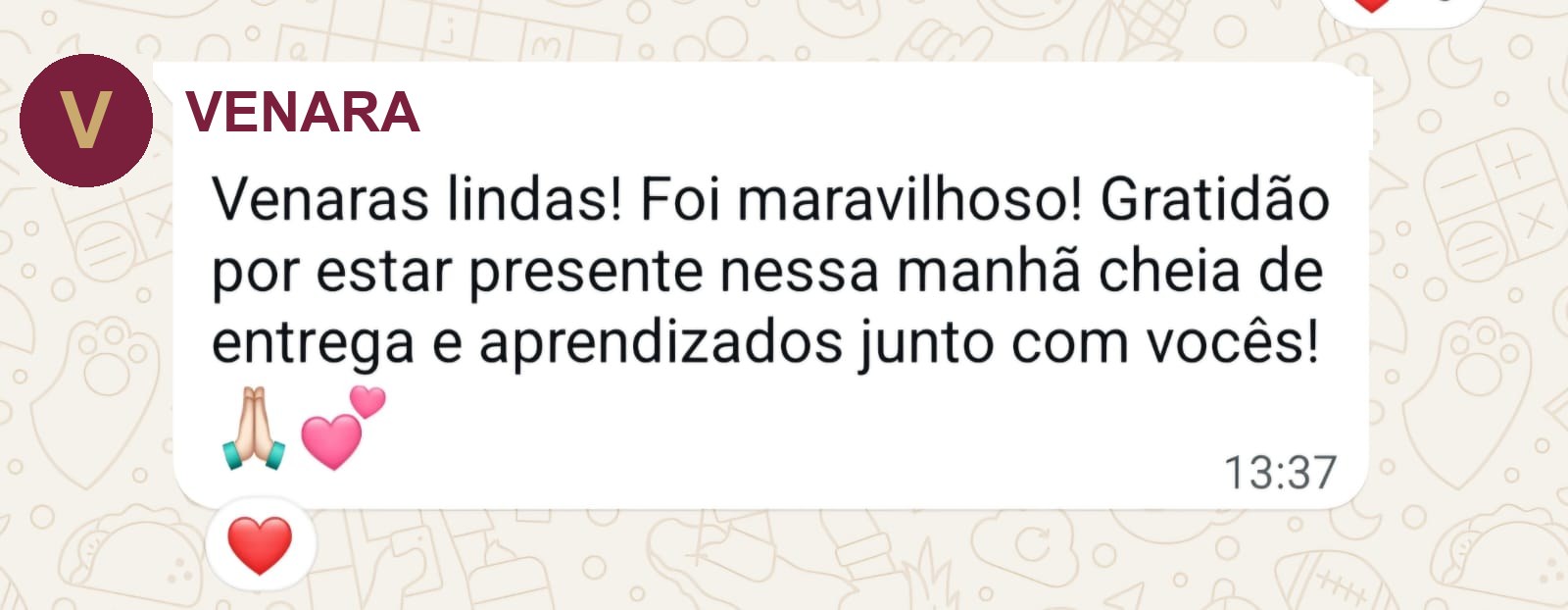 Depoimento de uma Venara sobre uma manhã de entrega e aprendizados